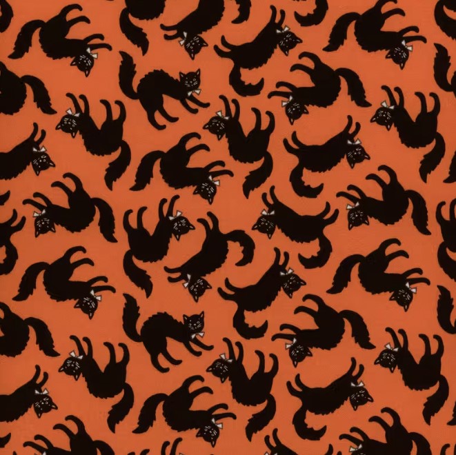 Sweet Tooth Scaredy Cat Orange from Poppie Cotton