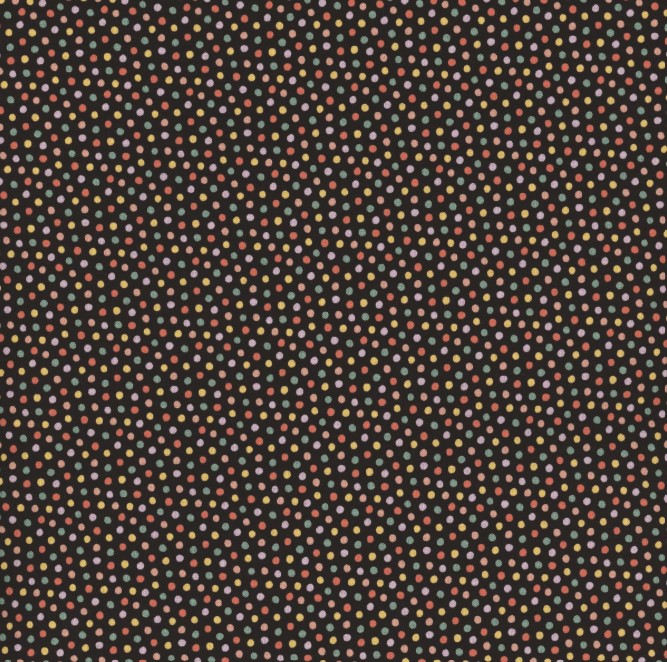 Sweet Tooth Sugar Dots Black from Poppie Cotton