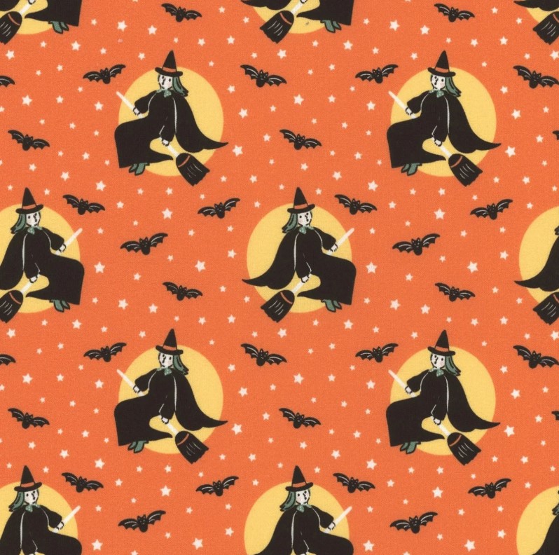Sweet Tooth Little Witch Orange from Poppie Cotton