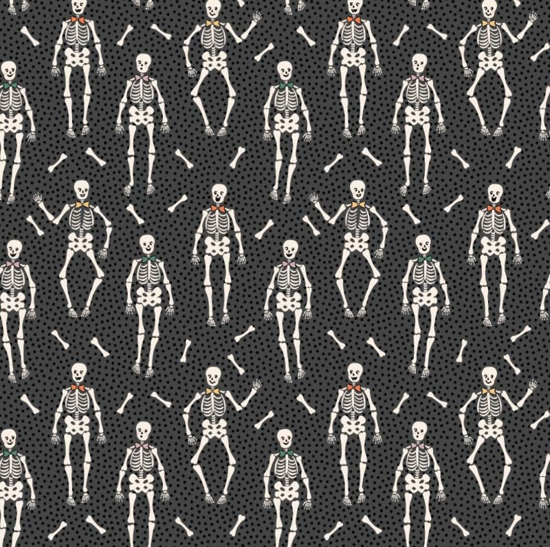 Sweet Tooth Bones Black from Poppie Cotton