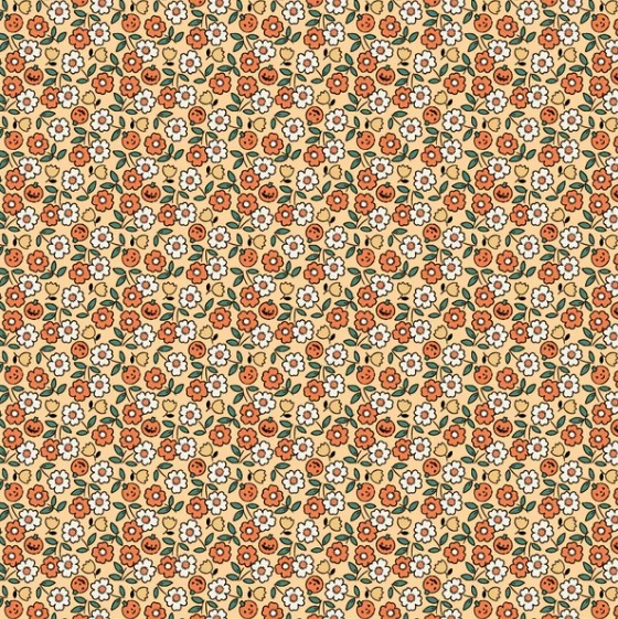 Sweet Tooth Blossoms Yellow from Poppie Cotton