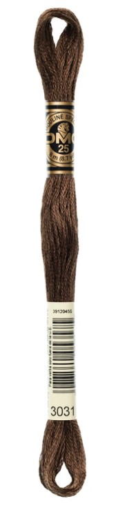 DMC Embroidery Floss Color 3031 Very Dark Mocha Brown