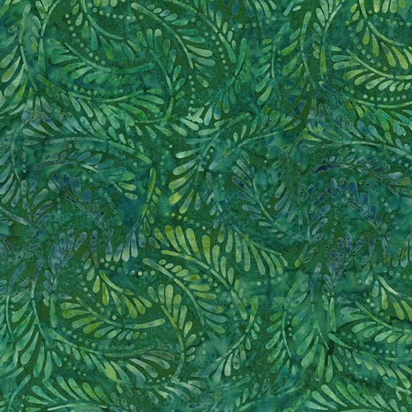 Mystic Vineyard Batik Ferns Green from Wilmington Prints