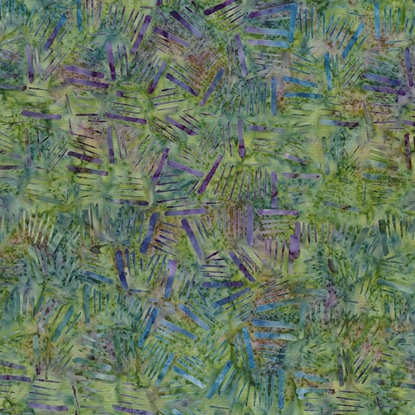 Mystic Vineyard Batik Sticks Green and Purple from Wilmington Prints