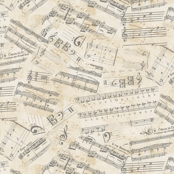 Sonata Antique Musical Scales from Timeless Treasures Fabrics