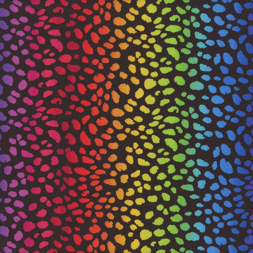Wildcat Animal Skin Rainbow designed by Chong A Hwang for Timeless Treasures