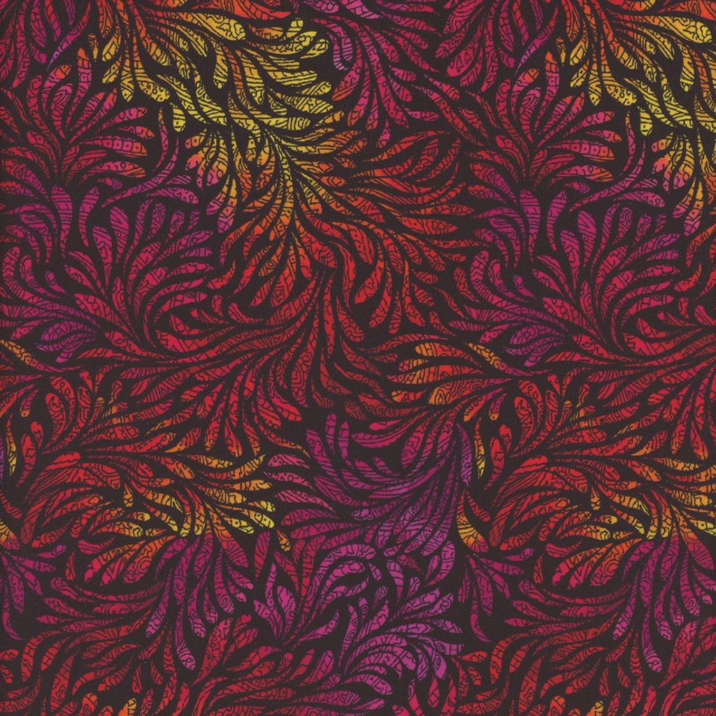 Wildcat Swirly Leaves Red