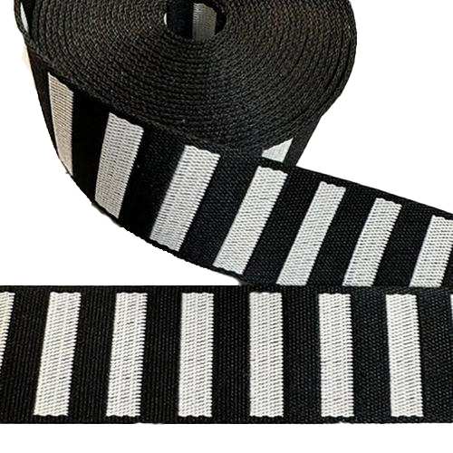 Bold Stripe 1.5" Webbing Black and White from Moda