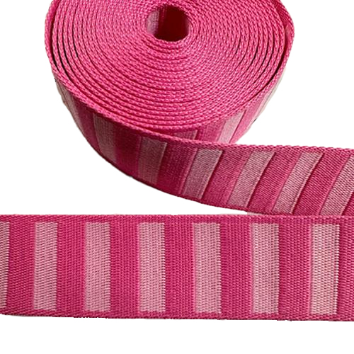 Bold Stripe 1.5" Webbing Flamingo from Moda