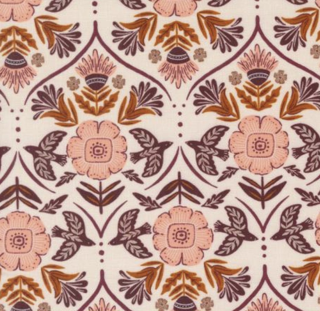 Folk Lore Fancy Damask Pink from Moda