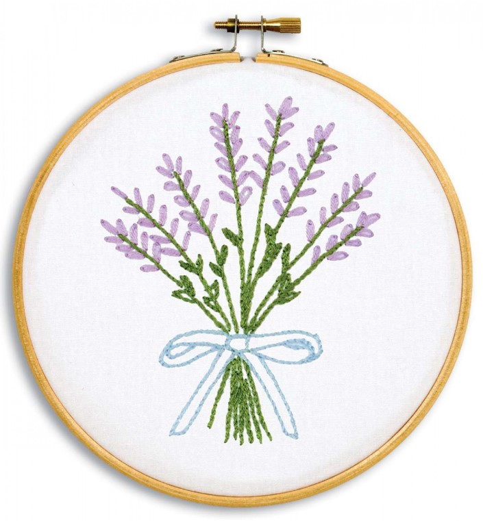 Lavender Hand Embroidery Kit from Jack Dempsey Inc