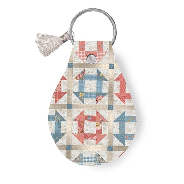 Countryside Leather Circle Keychain by Lisa Audit for Riley Blake Designs