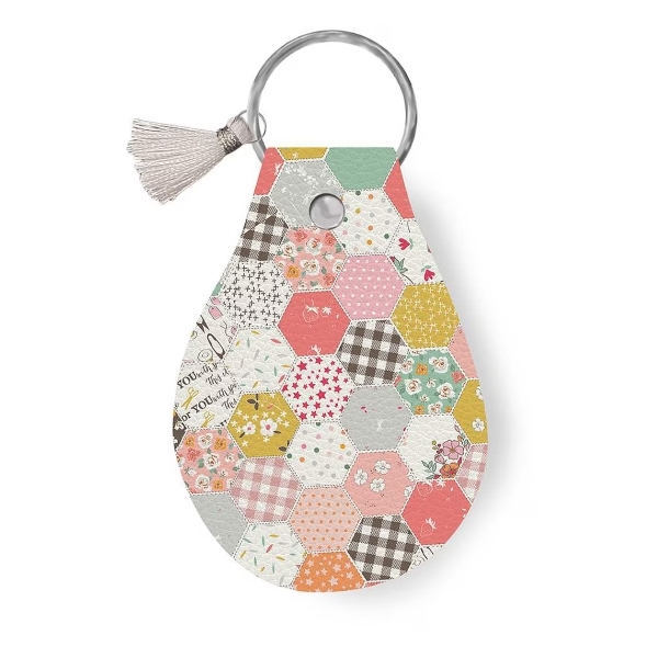 BloomBerry Leather Circle Keychain by Minki Kim for Riley Blake Designs