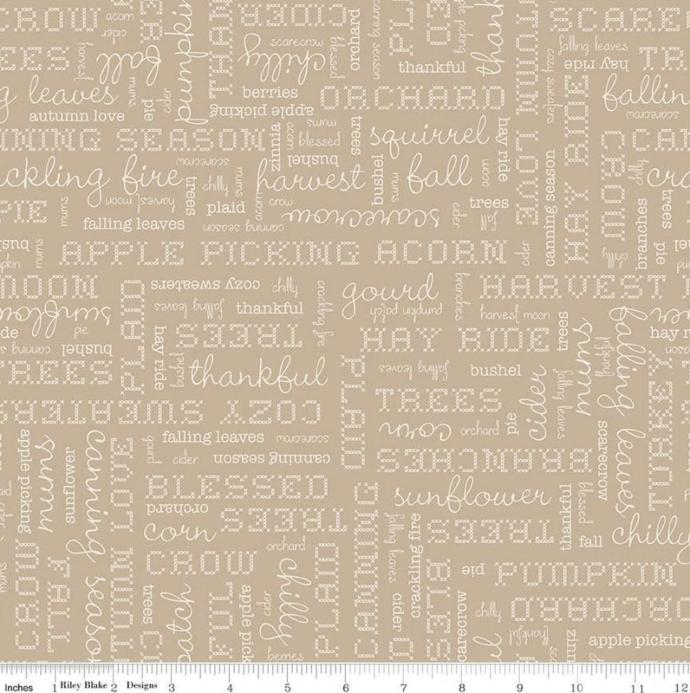Autumn Words Tea Dye from Riley Blake