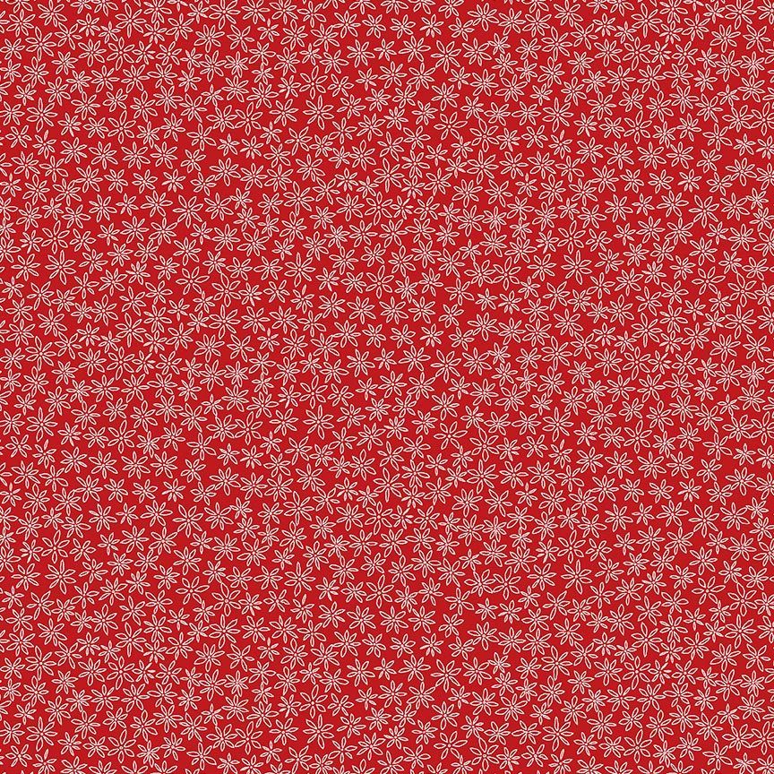 Garden Redwork Red Ditsy Floral Outline from Timeless Treasures