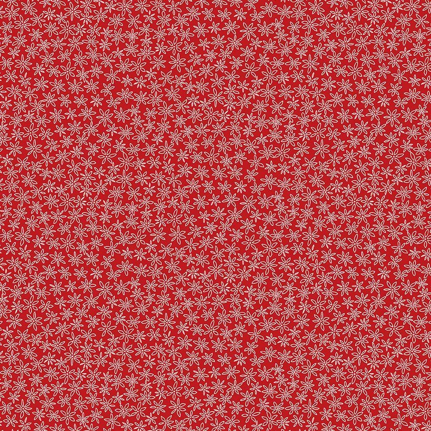 Garden Redwork Red Ditsy Floral Outline from Timeless Treasures