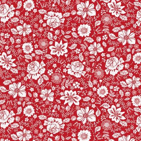 Garden Redwork Large Floral Red from Timeless Treasures