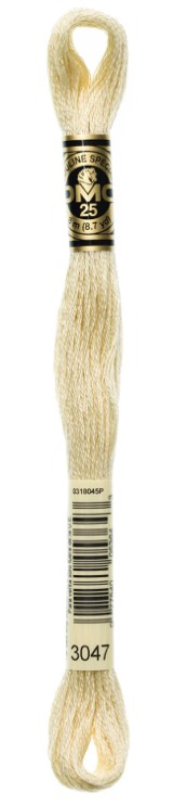 DMC Embroidery Floss Color 3047 Light Yellow Beige
