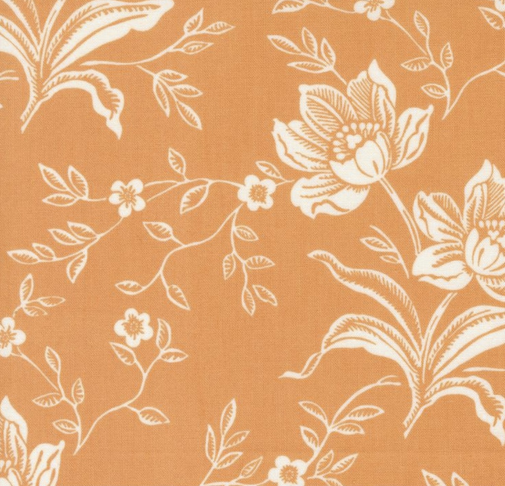 Denim Daisies Woodcut Butterscotch