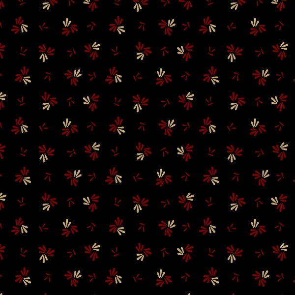 Strawberry Emery Petal Pusher Black by Pam Buda for Marcus Fabrics