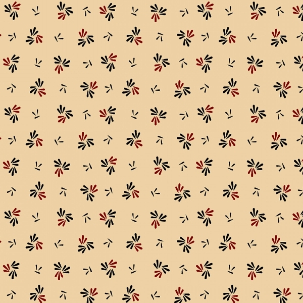 Strawberry Emery Petal Pusher Tan by Pam Buda for Marcus Fabrics