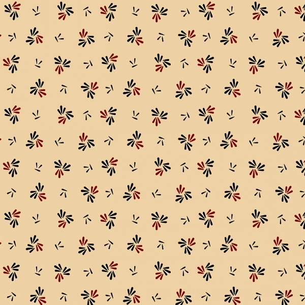 Strawberry Emery Petal Pusher Tan by Pam Buda for Marcus Fabrics