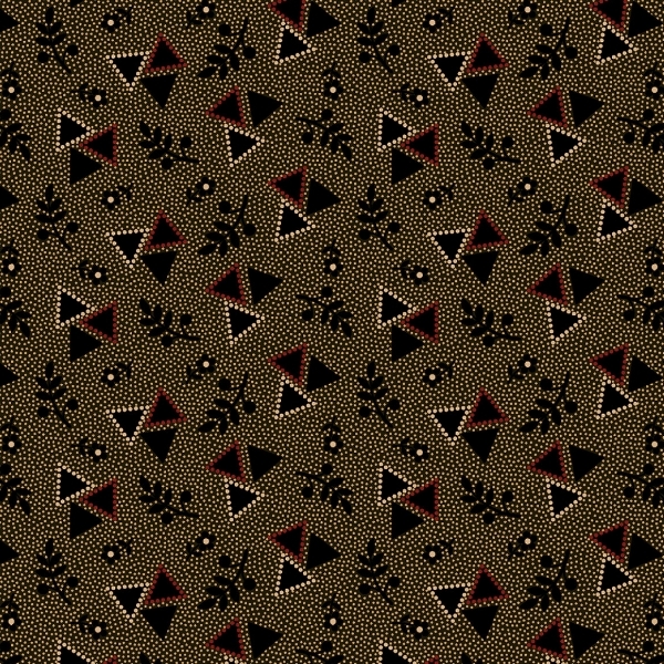 Strawberry Emery Tumbling Triangles Black by Pam Buda for Marcus Fabrics