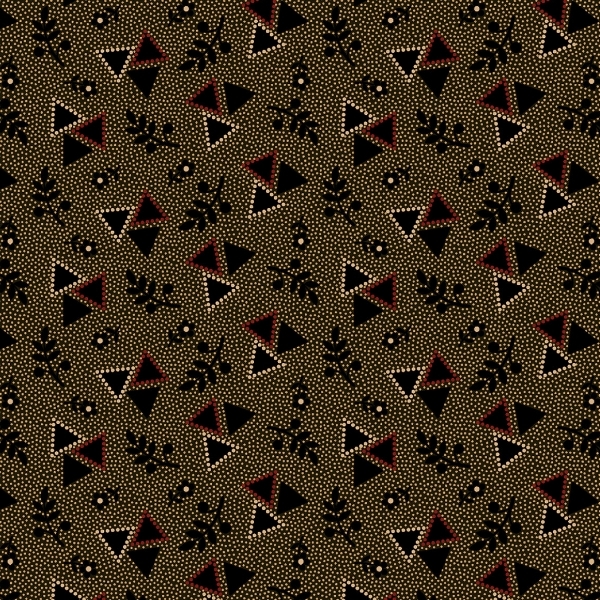 Strawberry Emery Tumbling Triangles Black by Pam Buda for Marcus Fabrics