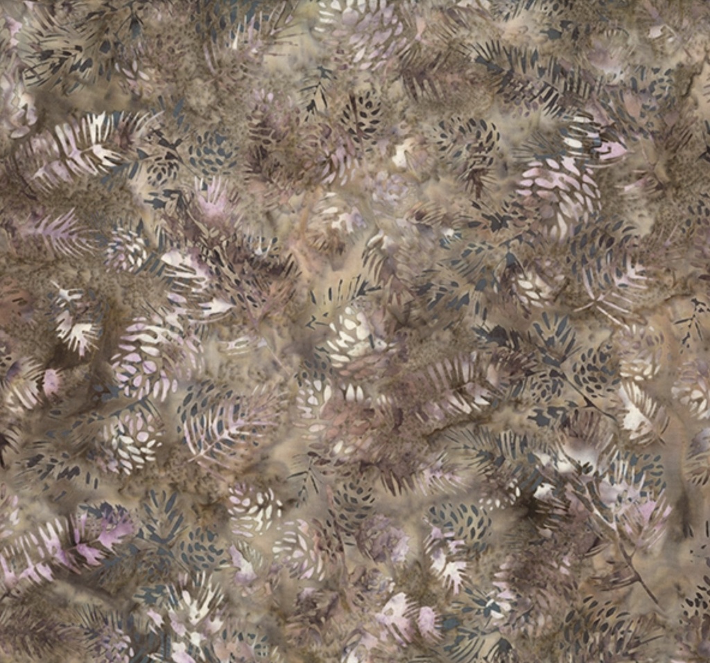 Bali Batiks Winter Floral Taupe from Hoffman