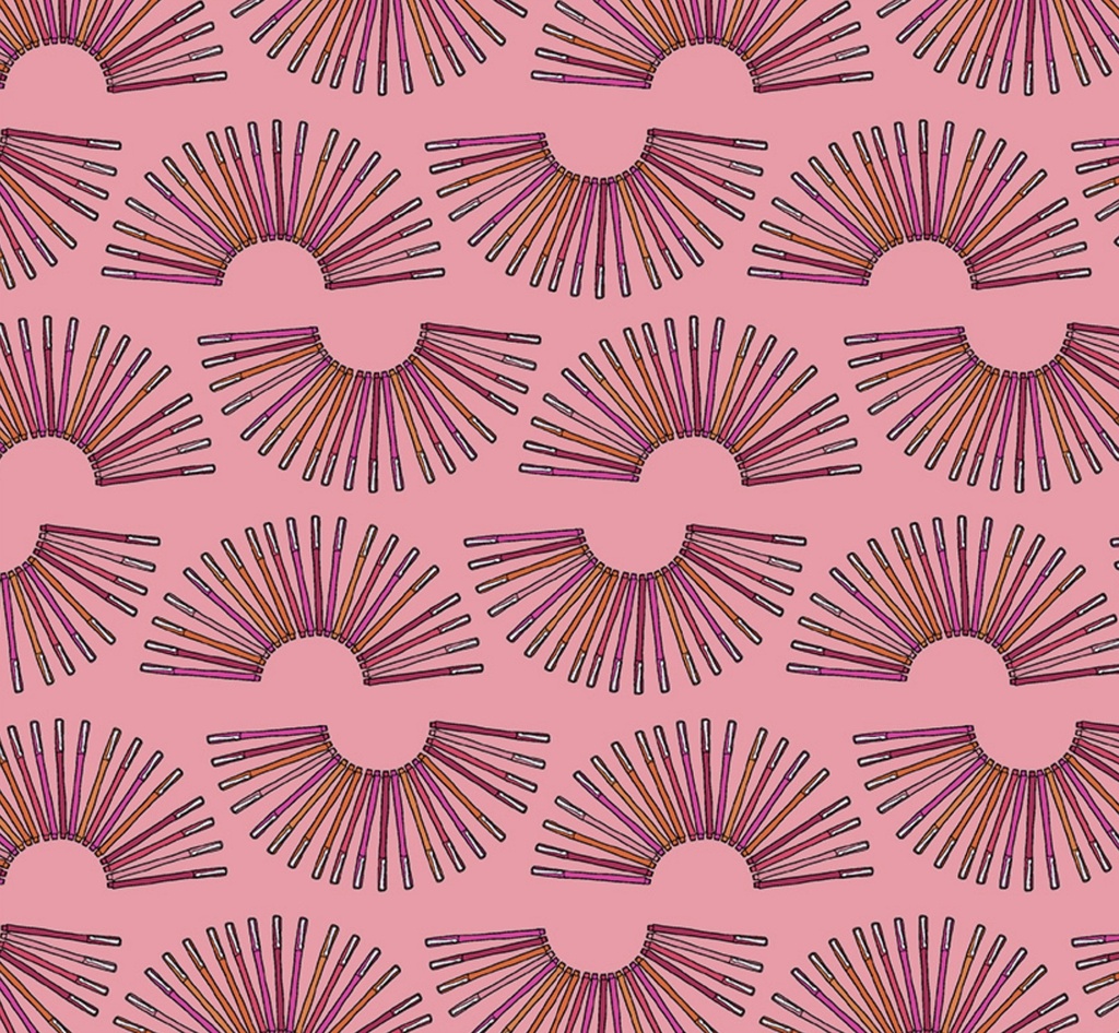 Pen Pals Mr. Pen Coral by Heather Givens for Windham Fabrics