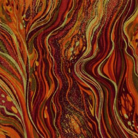 Harvest Blender Abstract Marble Metallic for Timeless Treasures