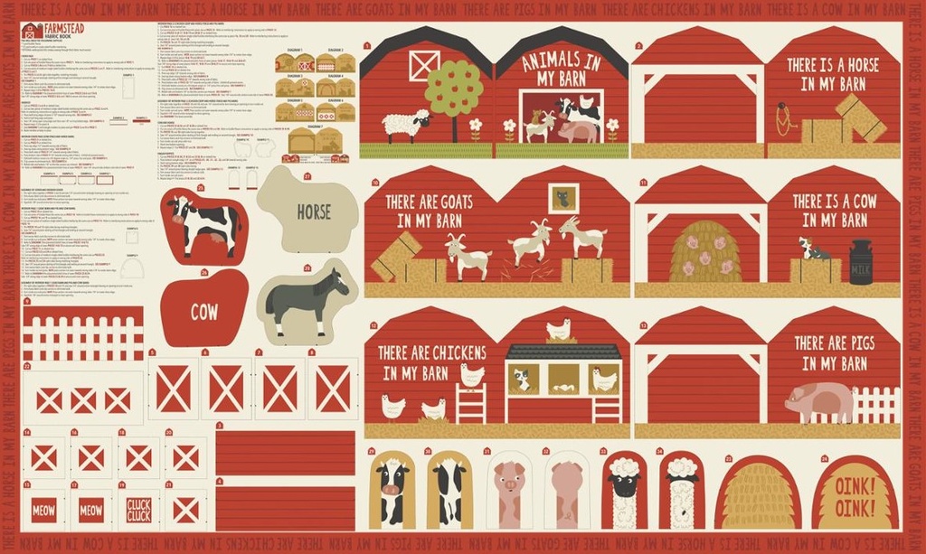 Farmstead Animals in my Barn Book Panel by Stacy Iest Hsu for Moda Fabrics