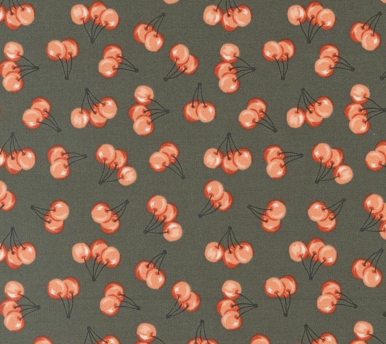 Farmstead Farm Fresh Cherries Charcoal by Stacy Iest Hsu for Moda Fabrics