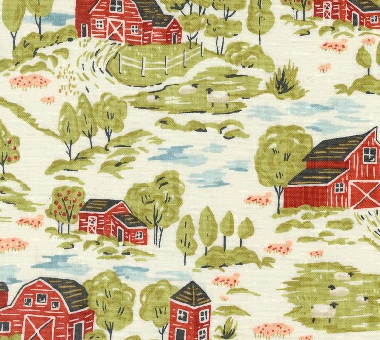 Farmstead Vintage Farm Scene Porcelain by Stacy Iest Hsu for Moda Fabrics