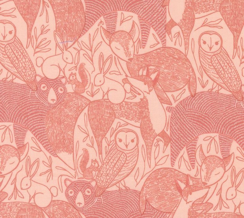 Woodland Wonder Novelty Animals Blush by Gingiber for Moda Fabrics