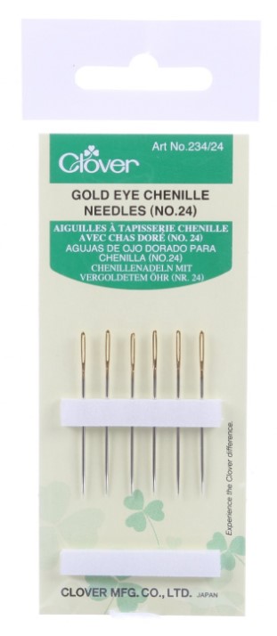 Clover Gold Eye Chenille Needles Size 24