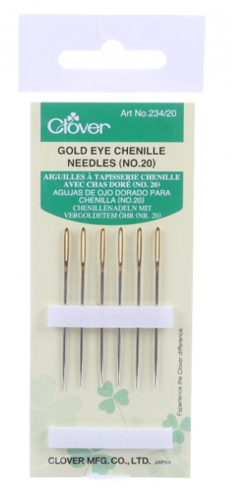 Clover Gold Eye Chenille Needles Size 20