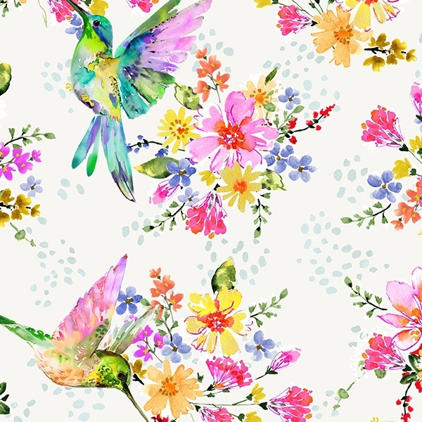 A Hummingbird's Charm Pretty Pollinators Ivory Wide Back by Whistler Studios for Windham Fabrics