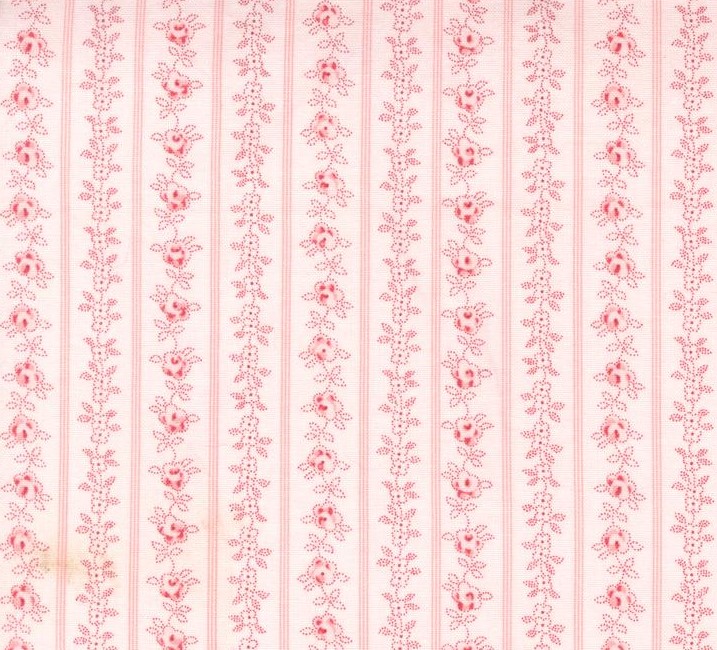 Hollyhocks and Roses Floral Stripe Hollyhock Pink by Bunny Hill Designs