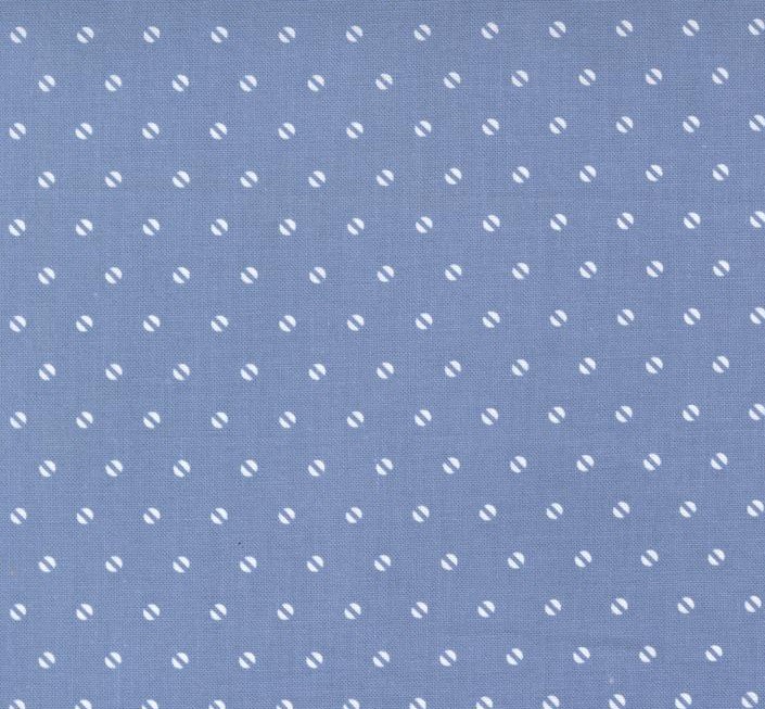 Hollyhocks and Roses Seed Dots Bluebell by Bunny Hill Designs for Moda Fabrics