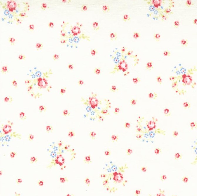 Hollyhocks and Roses Little Roses Jasmine by Bunny Hill Design for Moda Fabrics