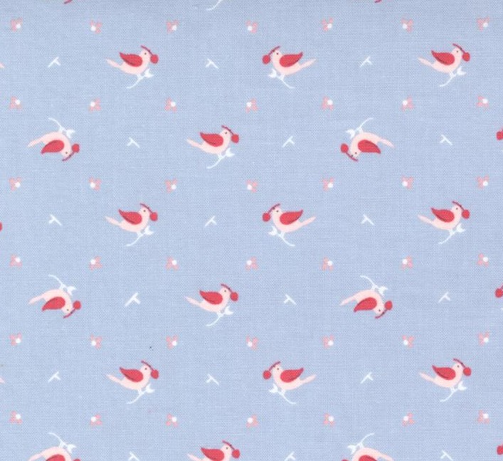 Hollyhocks and Roses Early Bird Sky by Bunny Hill Designs for Moda Fabrics