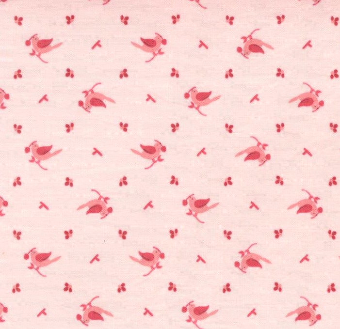 Hollyhocks and Roses Early Bird Hollyhock Pink by Bunny Hill Designs for Moda Fabrics