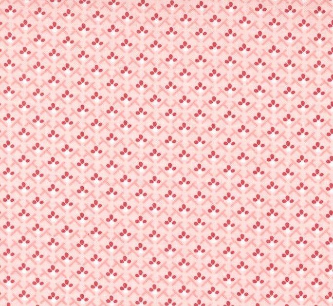 Hollyhocks and Roses Trellis Flowers Hollyhock Pink by Bunny Hill Designs for Moda Fabrics