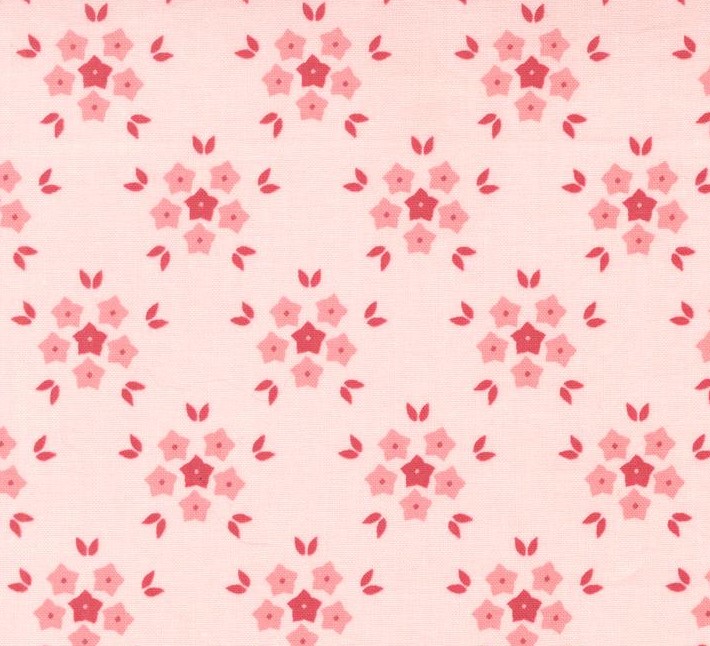 Hollyhocks and Roses Flower Puffs Hollyhock Pink by Bunny Hill Designs for Moda Fabrics