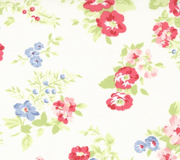 Hollyhocks and Roses English Rose Jasmine by Bunny Hill Designs for Moda Fabrics