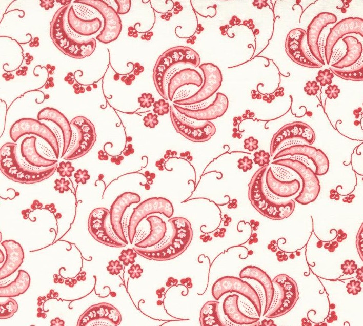 Hollyhocks and Roses Blooms Floral Jasmine Rose by Bunny Hill Designs for Moda Fabrics