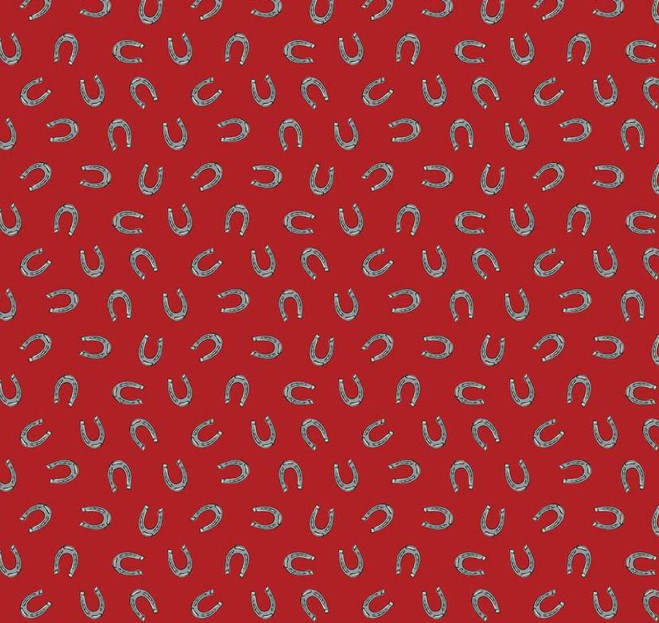 Cowboys Horseshoes Barn Red by Echo Park Paper Co for Riley Blake Deisgns