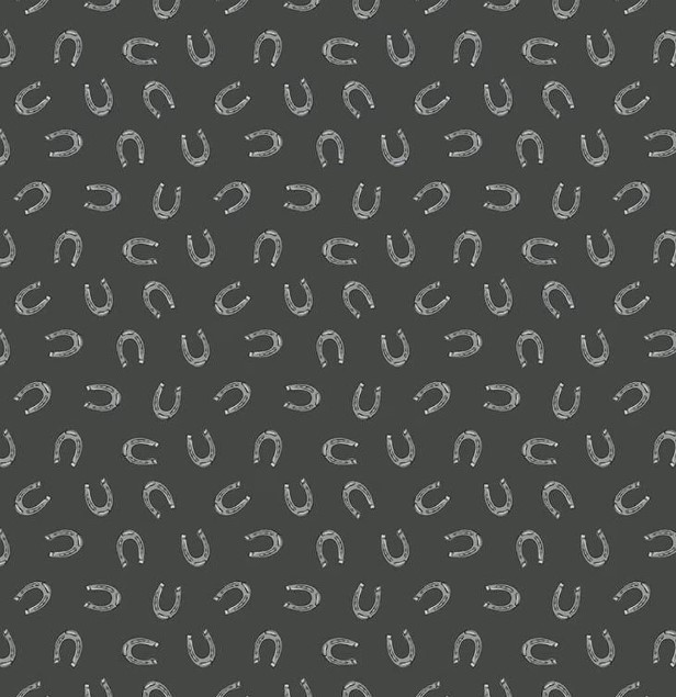 Cowboys Horseshoes Graphite by Echo Park Paper Co for Riley Blake Designs