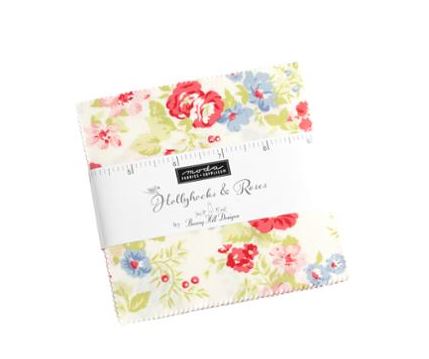 Hollyhocks Roses Charm Pack by Bunny Hill from Moda